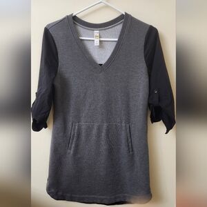 Lole Womens sz Small gray v-neck tab sleeve tunic‎ dress